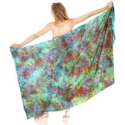 LA LEELA Women's Bikini Skirt Sarong Swimsuit Cover up Summer Wraps Swimwear Beach Wrap Skirts for Women One Size Multicolored, Floral
