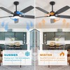 Ceiling Fans with Lights and Remote - 52 Inch Flush Mount Ceiling Fan with Noiseless Reversible DC Motor Timer LED Ceiling Fan for Bedroom Living Room - 3 of 4
