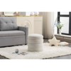 MAYEERTY Soft Velvet Round Ottoman, Footrest Stool, Home Use, Ivory - 2 of 4
