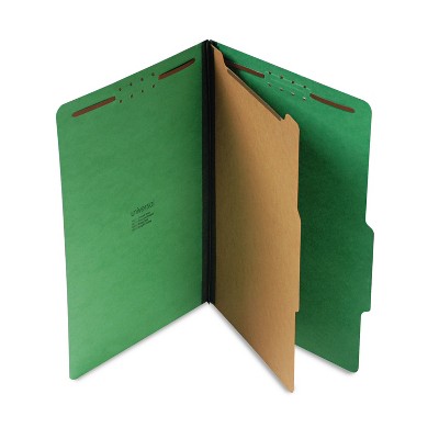 UNIVERSAL Pressboard Folder Legal Four-Section Emerald Green 10/Box 10212