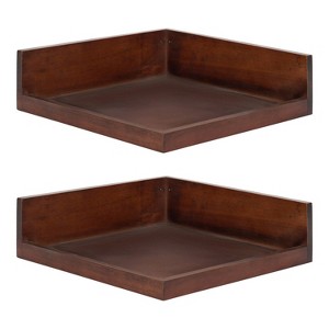 4.5" x 2.2" 2pk Levie Floating Corner Wooden Wall Shelf Set - Kate & Laurel All Things Decor - 1 of 4