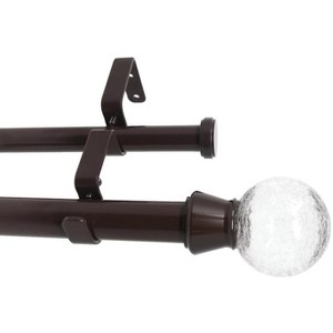 Urbanest Crackle Glass Flat Button 1-inch 3-4 inch Double Drapery Curtain Window Rod Set - 1 of 3