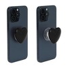 Unique Bargains Heart Solid Color Adhesive Phone Grip Black 1 Pc - 3 of 4