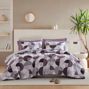 9Pcs BIAB Geometric Print Comforter Set, Premium Touch Contemporary Style All Season Bedding Set with Matching Shams and Sheets - 1 of 4
