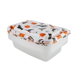 Cook With Color 6pc Halloween Rectangular Food Storage Container Set - 1 of 4