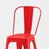 IHOMEADORE 18Inch High Gloss Red Industrial Metal Dining Chairs set of 2 - 3 of 4