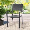 COWLOWN Black 7 Piece Patio Dining Set, Rectangular Aluminum Table and Stackable Chairs for 6, Perfect for Garden and Backyard - 3 of 4