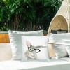 Stupell Industries Adorable Rabbit Black Frame Glasses Hipster Bunny Outdoor Decorative Throw Pillow, 18 x 18 - 3 of 3