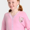 Girls' Sanrio Hello Kitty & Friends Chenille Patch Fleece Cardigan - Pink - 2 of 4