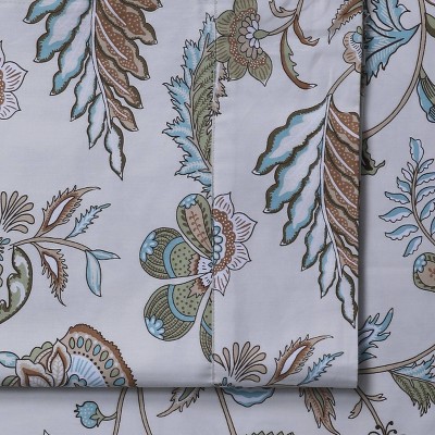 Ingrid Ivory Floral Organic Cotton Twin Sheet Set