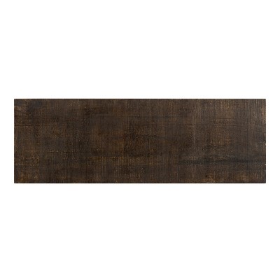Rustic Brown Mango Wood and Metal Console Table with Storage