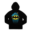 Batman Bat Signal Superhero Youth Black Zip-Up Fleece Hoodie - 2 of 2