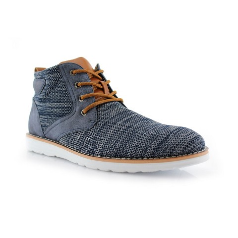 Polar Fox Mens Bohort MPX506060 Mid-Top Knitted Round Toe Sneaker Boots, in Blue, Size 10