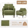 Mid-Century Modern Accent Chairs,Modern Linen Fabric Armchair for Living Room,Comfy Sofa Chairs with Scooped Arms - 2 of 4