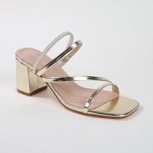 Berness Women's Hattie Minimalist Strappy Block Heel Sandals - 1 of 4
