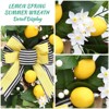 Artificial Lemon Wreath, 20 Inch Fake Spring Summer Eucalyptus Home Decor Wreath with Bowknot for Front Door Wedding Party Indoor Outdoor Decoration - 3 of 4