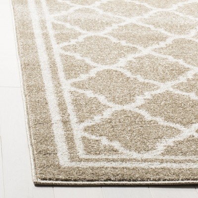 Wheat Beige Hand-Knotted Square Area Rug 8' - Stain-Resistant