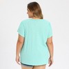 Women's Plus Size Summer V Neck Tulip Sleeve Loose Solid Basic Casual T Shirts - GRACE & GRANDEUR - 3 of 4