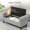 50 Inches Storage Ottoman, End of Bed Bench with Rolled Arms Legs, Button Tufted Storage Bench - 4 of 4