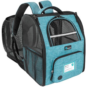 PetAmi Expandable Pet Backpack Carrier for Dog Cat, Airline Approved Travel Hiking Carrying Small Medium Puppy Kitten Extended Back Pack - 1 of 4
