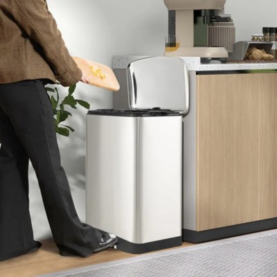 LunaLulinlk 13.2 Gal Stainless Steel Trash Can with Lock Device