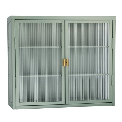 Double Glass Door Wall Cabinet Storage Cabinets with Enough Storage Space, Doors Detachable Shelves Wall Cabinet Practical Tool Storage Chest