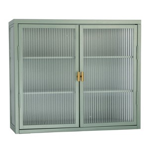 Double Glass Door Wall Cabinet Storage Cabinets with Enough Storage Space, Doors Detachable Shelves Wall Cabinet Practical Tool Storage Chest - 1 of 4