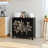 Lirago 31.5''W Vintage Flower Carved Sideboard Cabinet with 2 Doors Adjustable Shelves Accent cabinet with doors - 2 of 4