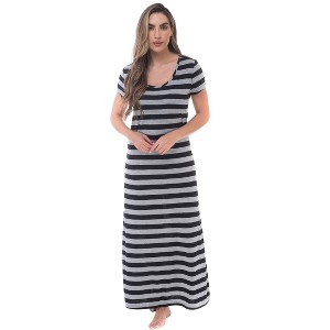 Just Love Womens Stripe Maxi Dress Knit Jersey T-Shirt Dress for Women - 1 of 3
