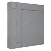 KIGFTSOD Queen Size Wall Murphy Bed with Top Cabinet,Shelves and Wardrobe, Space Saving Foldable Bed - 4 of 4