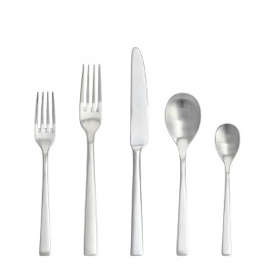 Fortessa Tableware Solutions 20pc Spada Brushed Flatware Set: 18/10 Stainless Steel, Dishwasher-Safe, Service for 4 - 1 of 4