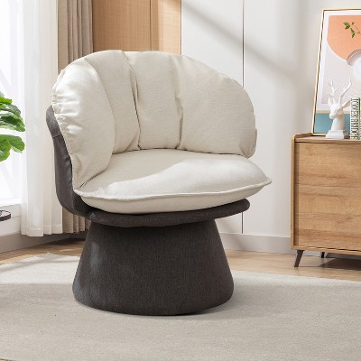 Bestier Swivel Barrel Chair Ergonomic Design Armchair with Removable Padding