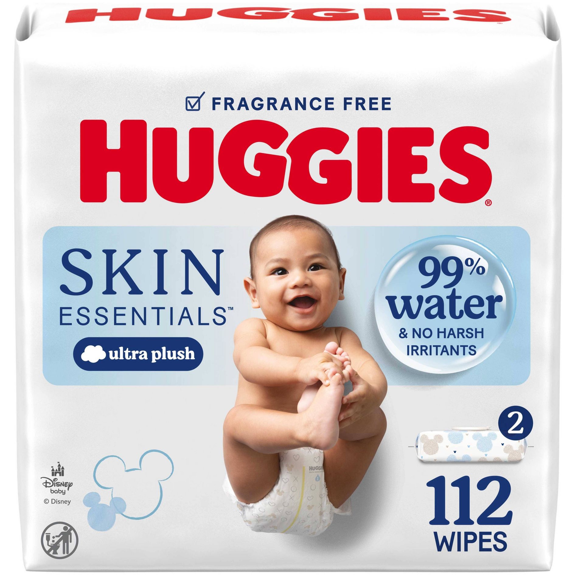 Huggies Skin Essentials Baby Wipes - 112ct -2pk: Hypoallergenic, Paraben-Free, Alcohol-Free, Diaper Area