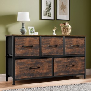 FONTOI Decorative Storage Cabinets, Contemporary Storage Cabinet, Perfect for Storing Essentials in Style, Brown, 39.4"*11.81"*21.85" - 1 of 4