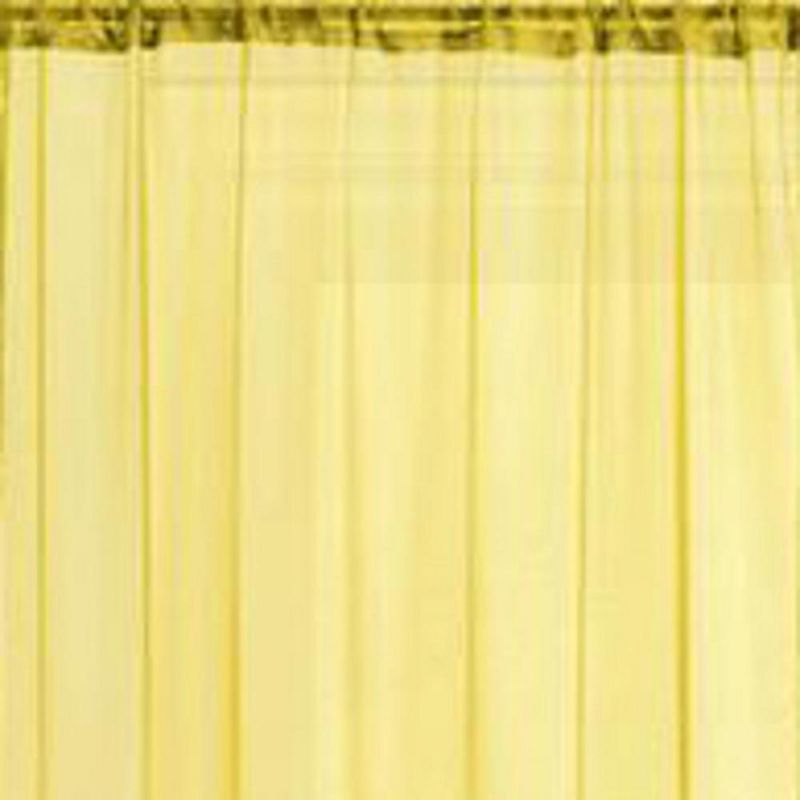 Ramallah Trading Celine Sheer 55 x 90 in. Rod Pocket Curtain Panel - 55 x 90, Yellow, 3 of 4