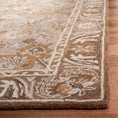 Handmade Dark Grey and Brown Wool Tufted 4' x 6' Area Rug