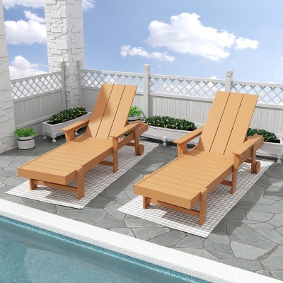 WestinTrends Ashore 2 Piece Reclining Chaise Lounge With Arms & Wheels