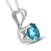 Pompeii3 1/2 Carat Blue Diamond Solitaire Pendant 14K White Gold - 2 of 3