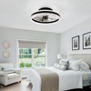 DAKAFUL Crystal Ring Ceiling Fan with Lights and Remote,Flush Mount Fandelier with Dimming, 2h Timer & 6 Speeds for Dining Room, Bedroom(Black) - 3 of 4