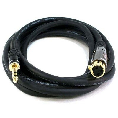 Monoprice XLR Female to 1/4in TRS Male Cable - 10 Feet | 16AWG, Gold Plated - Premier Series
