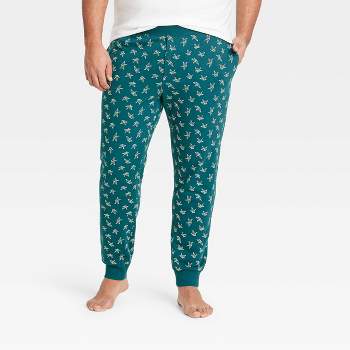 Men's Big & Tall Camo Print Knit Jogger Pajama Pants - Goodfellow & Co™  Fern Green 5xlt : Target