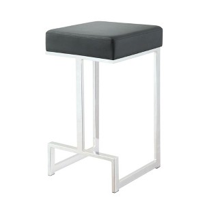 Simple Relax Faux Leather and Metal Square Counter Height Stool - 1 of 4