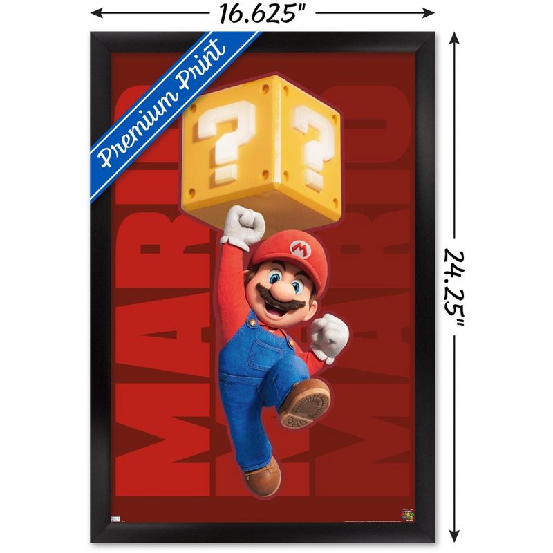 Trends International The Super Mario Bros. Movie - Mario Jump Framed Wall Poster Prints, 3 of 7