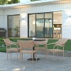 Emma and Oliver Modern All-Weather Patio Dining Chairs with Fade and Weather Resistant PE Rattan and Reinforced Steel Frame - 2 of 4