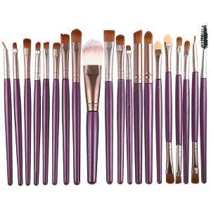 Unique Bargains Travel Makeup Brush Set Eyeshadow Brush Concealer Blusher Brush Faux Fiber 20Pcs - 1 of 4