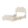 NicBex Twin Upholstered Bed Frame with Velvet Cloud-Shaped Headboard,Platform Bed with Wood Slat Support,No Box Spring Needed,Easy Assembly - 4 of 4
