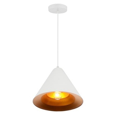 CWI Lighting Keila 1 Light Down Pendant With Matte White & Gold Finish