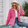 Clearlove Women's Vintage Washed Distressed Pocket Denim Jacket Classic Relaxed Fit Lightweight Stretch Cropped Trucker Coat - 3 of 4