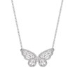 18" Delicate Silver-Plated Cubic Zirconia Butterfly Necklace - 4 of 4