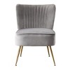 WestinTrends Phoebe Upholstered Tufted Velvet Accent Chair With Metal Leg - 3 of 4